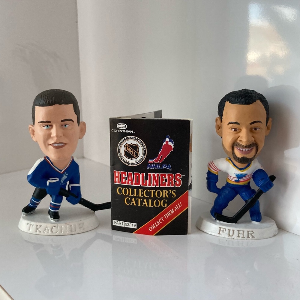 NHL Headliners Hockey Figures by Corinthian, 1996, 1997, TKACHUK, FUHR